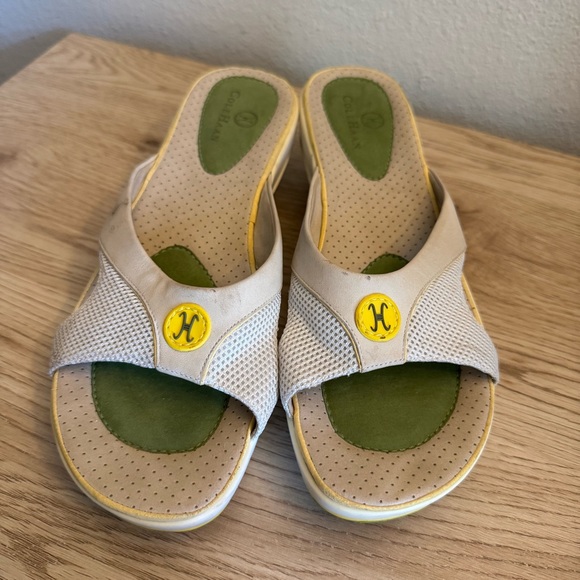 Cole Haan Nike‎ Air Cream Wedge Sandals Womens Size 10 B Vintage Y2K Golf Sporty - Picture 1 of 11